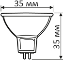 лампа галогенная "Эра" GU4-MR11-35W-12V-30CL - размеры