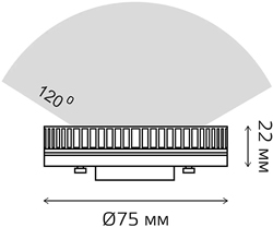 led лампа tablet GX53 Gauss 83839 Elementary - размеры