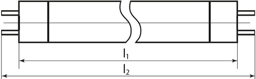 лампа люминесцентная линейная ЛЛ TDM - размеры