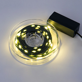 led гирлянда Uniel ULD-S1000-100/DGA Warm White IP20 Dew Band - включенная