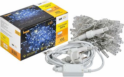 led гирлянда-нить IEK LGDU121-2-100-10-T-S-44 - внешний вид + упаковка