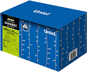 led гирлянда Uniel ULD-C2030-240/TWK Warm White IP67 - упаковка