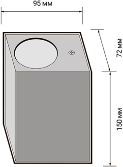 светильник фасадный настенный Jazzway PDL-S 72150 GU10-2 GR 230V IP65 - размеры