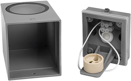 светильник фасадный настенный Jazzway PDL-S 72080 GU10-1 GR 230V IP65 - 1 патрон GU10