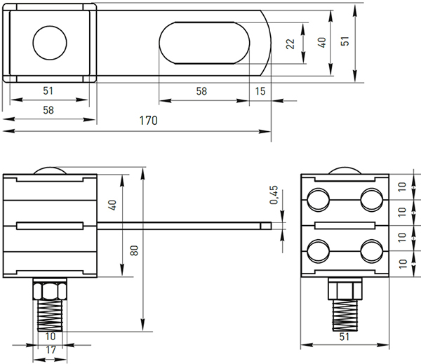 зажим анкерный поддерживающий PAS216/435 EKF - размеры