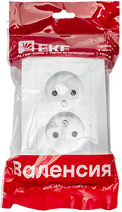 розетка 2-местная EKF EWR10-102-10 "Валенсия" - упаковка