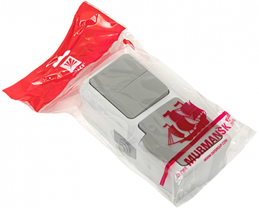 блок розетка 1-местная с з/к + выключатель 2-кл. EKF "Мурманск" - упаковка