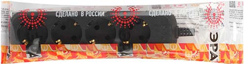 колодка 4-местная "Эра" KX-4е-B с з/к - упаковка