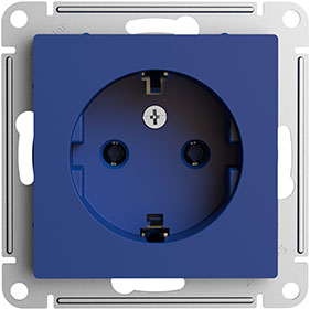 розетка 1-местная Systeme Electric AtlasDesign, з/к, аквамарин - внешний вид