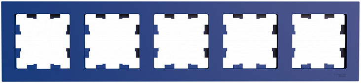 рамка 5-постовая Systeme Electric AtlasDesign, аквамарин - внешний вид