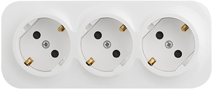 розетка 3-местная Legrand 782238 Quteo с з/к белый - внешний вид