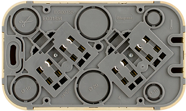 розетка 2-местная Legrand 782281 Quteo дерево - вид с тыльной стороны