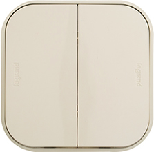 выключатель 2-клавишный Legrand 782232 Quteo слоновая кость - внешний вид