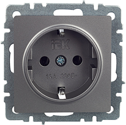 розетка 1-местная IEK РС11-1-0-БрС Brite - внешний вид