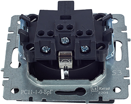 розетка 1-местная IEK РС11-1-0-БрГ Brite - вид с тыльной стороны