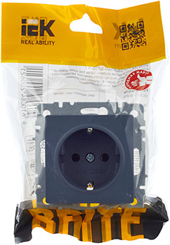 розетка 1-местная IEK РС11-1-0-БрМ Brite - упаковка