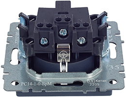 розетка 1-местная IEK РС14-1-0-БрМ Brite - вид с тыльной стороны