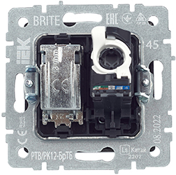 розетка двойная TV+RJ45 IEK РТВ/РК12-БрТБ Brite - вид с тыльной стороны