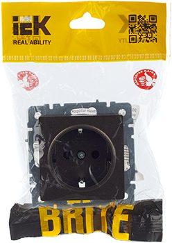 розетка 1-местная IEK РС11-1-0-БрТБ Brite - упаковка