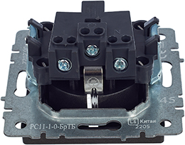 розетка 1-местная IEK РС11-1-0-БрТБ Brite - вид с тыльной стороны