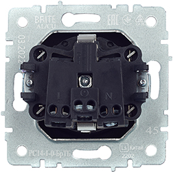 розетка 1-местная IEK РС14-1-0-БрТБ Brite - вид с тыльной стороны