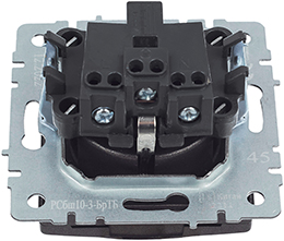 розетка 1-местная IEK РСбш10-3-БрТБ Brite - вид с тыльной стороны