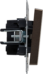 выключатель 2-клавишный проходной IEK ВС10-2-6-БрТБ Brite - вид сбоку