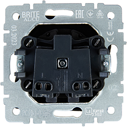розетка 1-местная IEK РС10-1-0-БрЧ Brite - вид с тыльной стороны