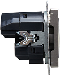 розетка 1-местная IEK РЮш11-1-БрС Brite - вид сбоку