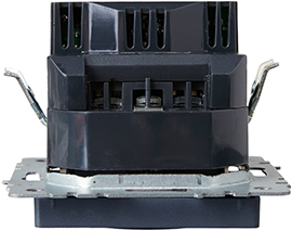 розетка 1-местная IEK РЮш10-2-БрМ Brite - вид сбоку