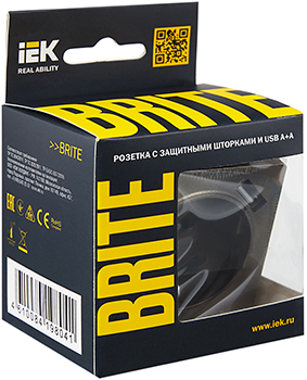 розетка 1-местная IEK РЮш10-2-БрТБ Brite - упаковка