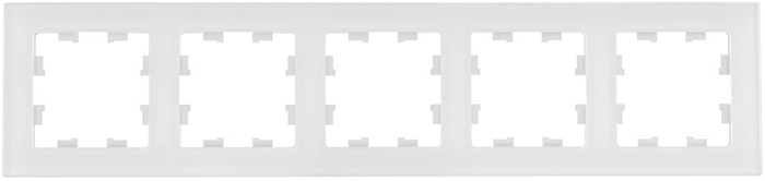 рамка 5-постовая Systeme Electric AtlasDesign Nature, натуральное стекло, белый - внешний вид