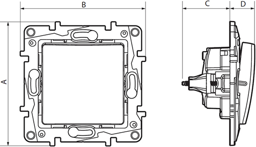 переключатель Legrand Etika - размеры