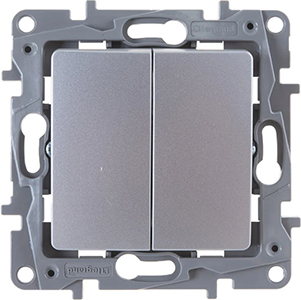 выключатель 2-клавишный Legrand Etika 672402 - внешний вид