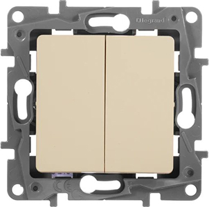 переключатель 2-клавишный Legrand Etika 672312 - внешний вид