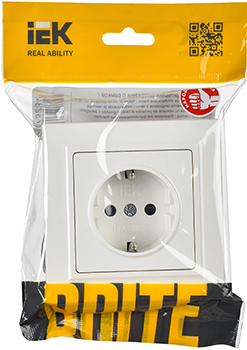 розетка 1-местная IEK РСР14-1-0-БрБ Brite - упаковка