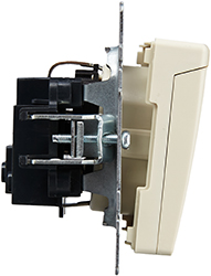 розетка 1-местная IEK РСбш10-3-БрКр Brite - вид сбоку