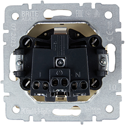 розетка 1-местная IEK РСбш10-3-БрКр Brite - вид с тыльной стороны