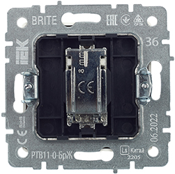 розетка ТВ оконечная IEK РТВ11-0-БрЖ Brite - вид с тыльной стороны