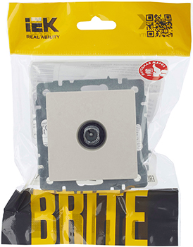 розетка ТВ проходная IEK РТВ10-0-БрЖ Brite - упаковка