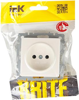 розетка 1-местная IEK РС10-1-0-БрЖ Brite - упаковка
