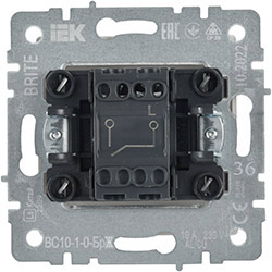 выключатель 1-клавишный IEK ВС10-1-0-БрЖ Brite - вид с тыльной стороны