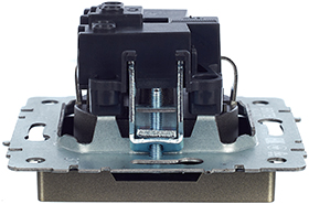 розетка 1-местная IEK РС11-1-0-БрШ Brite - вид сбоку