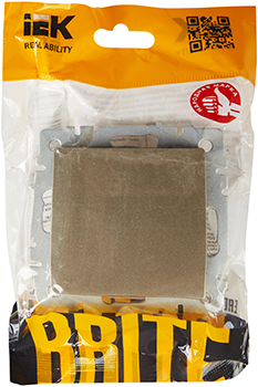 выключатель 1-клавишный IEK ВС10-1-0-БрШ Brite - упаковка