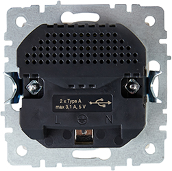 розетка 1-местная IEK РЮш10-2-БрБ Brite - вид с тыльной стороны