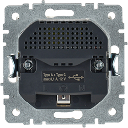 розетка 1-местная IEK РЮш11-1-БрБ Brite - вид с тыльной стороны