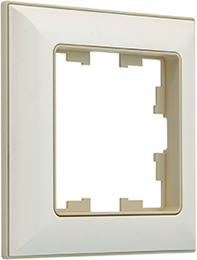 рамка 1-постовая IEK РУ-1-Бр Brite бежевый / жемчужный - внешний вид