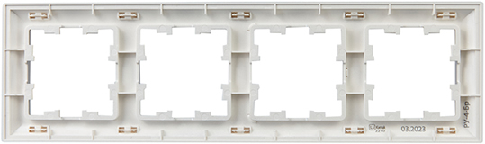 рамка 4-постовая IEK РУ-4-Бр Brite алюминий / алюминий - вид с тыльной стороны