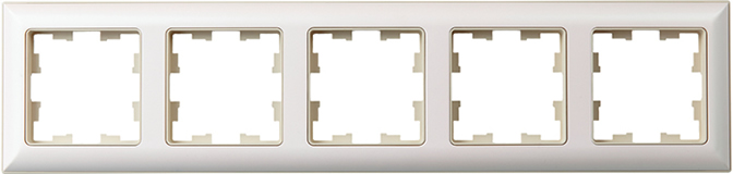 рамка 5-постовая IEK РУ-5-Бр Brite бежевый / жемчужный - внешний вид
