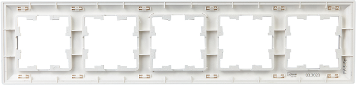 рамка 5-постовая IEK РУ-5-Бр Brite алюминий / алюминий - вид с тыльной стороны